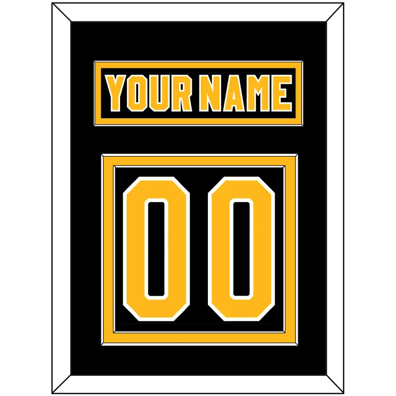 Pittsburgh Nameplate & Number (Back) - Road Black (1980-1981) - Double Mat 2