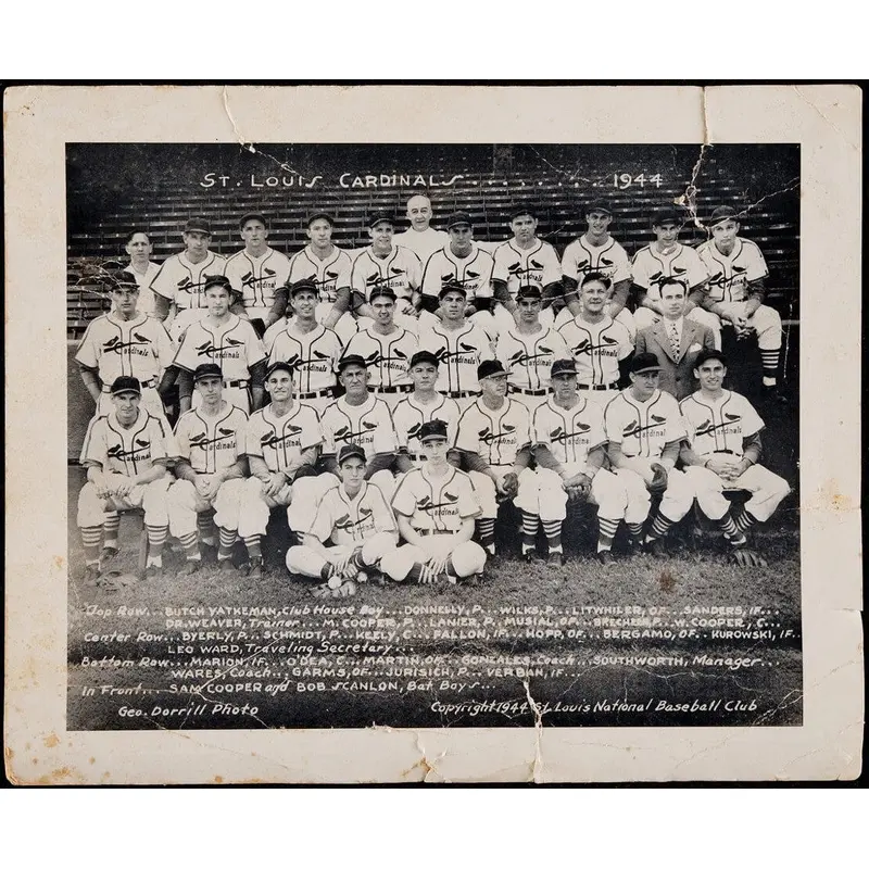 1944 St. Louis Cardinals World Series Champions Team Signed Photo 25 Signatures