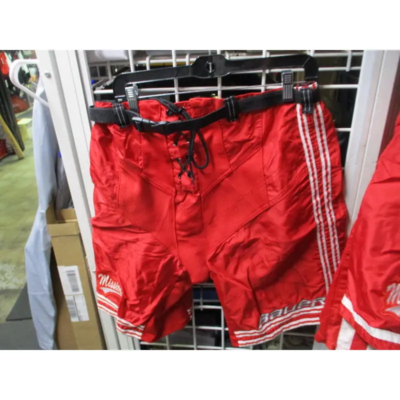 Used Bauer Mission Red Hockey Shell Cover Pants Size Small + 1"