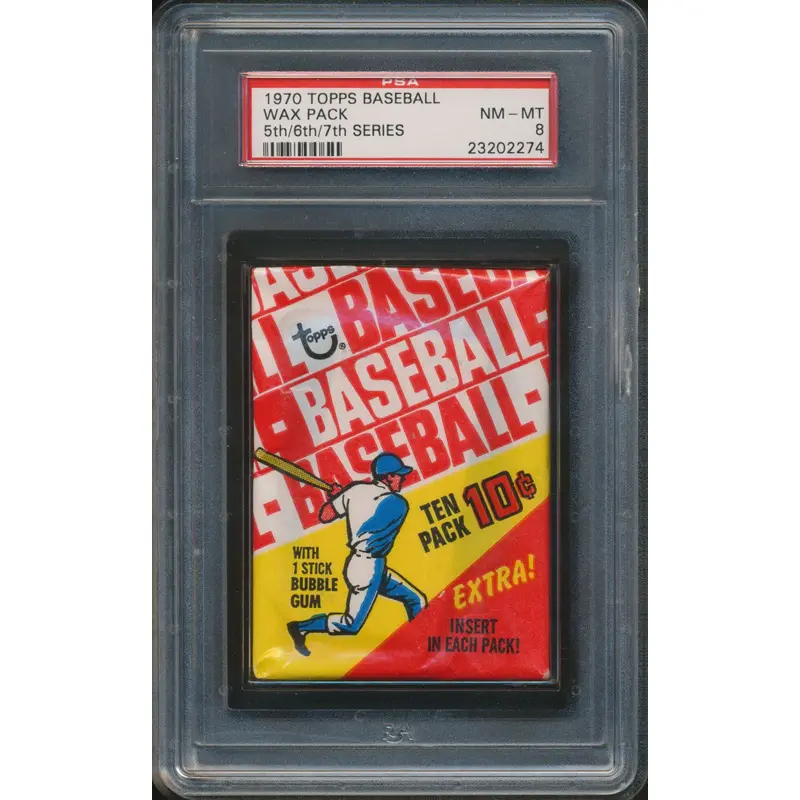 1970 Topps Baseball Unopened Series 5/6/7 Wax Pack PSA 8