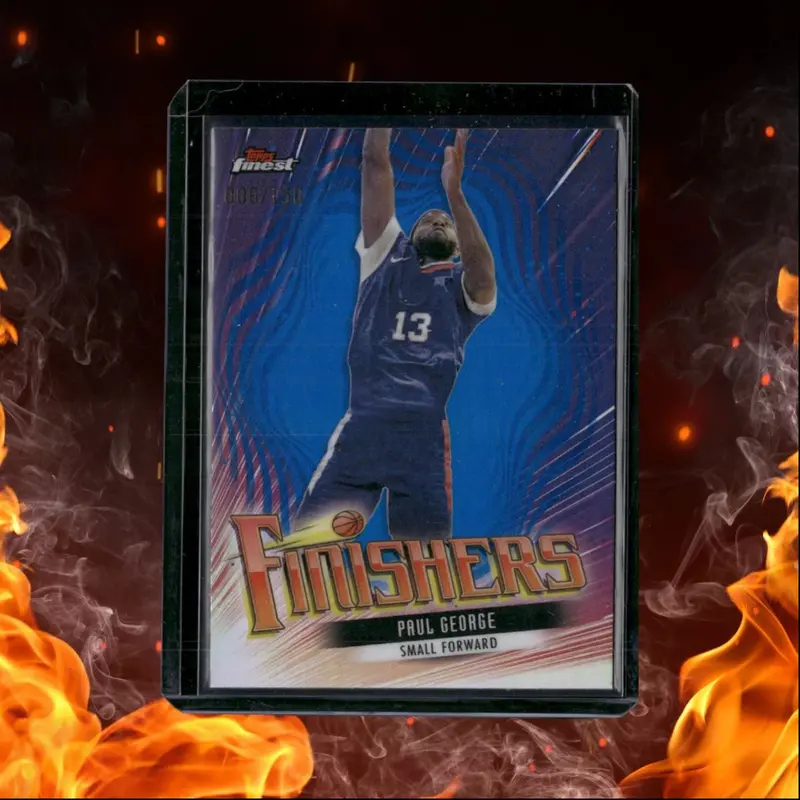2023-24 Topps Finest Basketball Paul George Finishers Blue Refractor 009/150