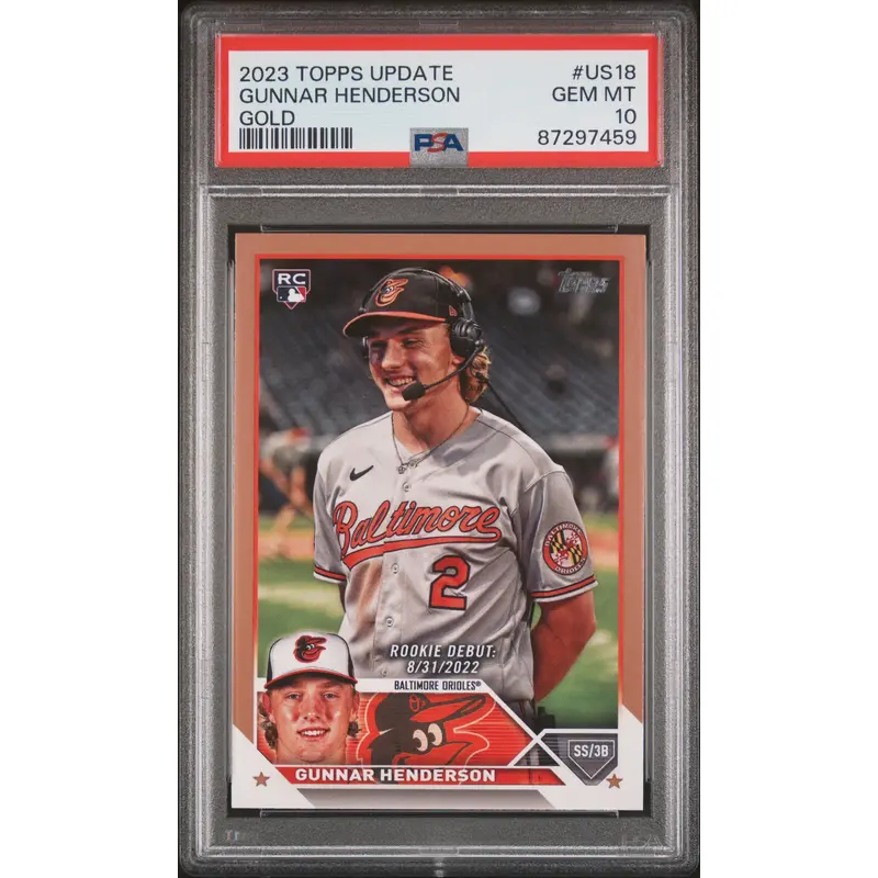Gunnar Henderson 2023 Topps Update Gold #US18 #1724/2023 PSA 10 Gem Mint