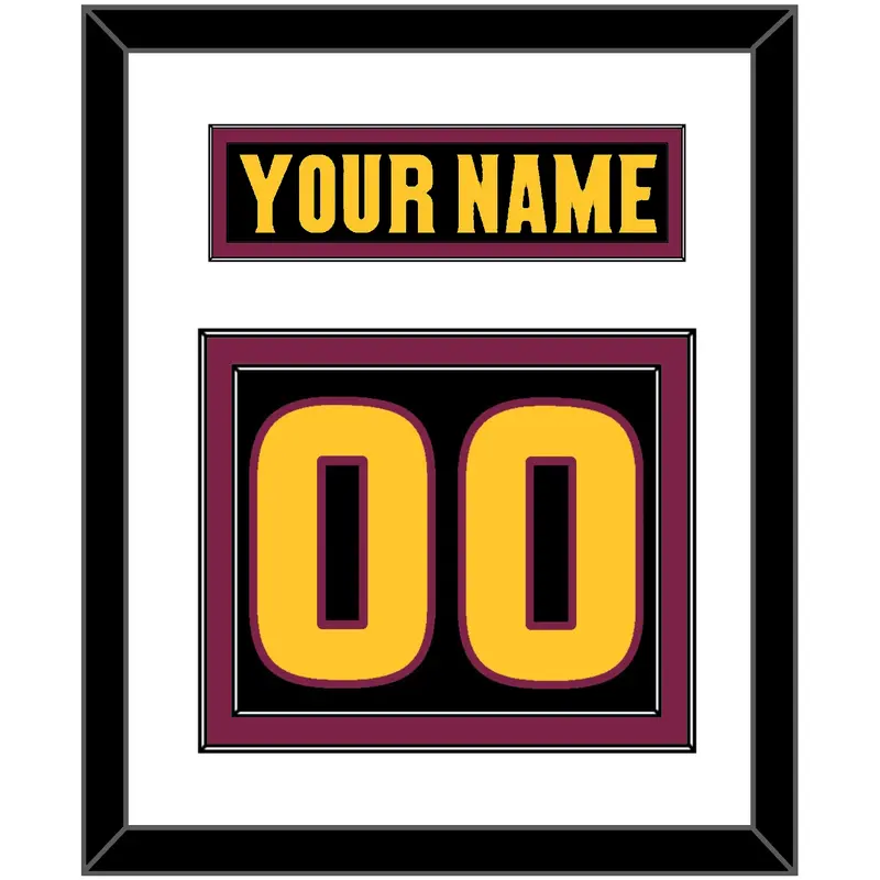 Arizona State Hockey Nameplate & Number (Back) - Alternate Black (2018-2024) - Double Mat 1