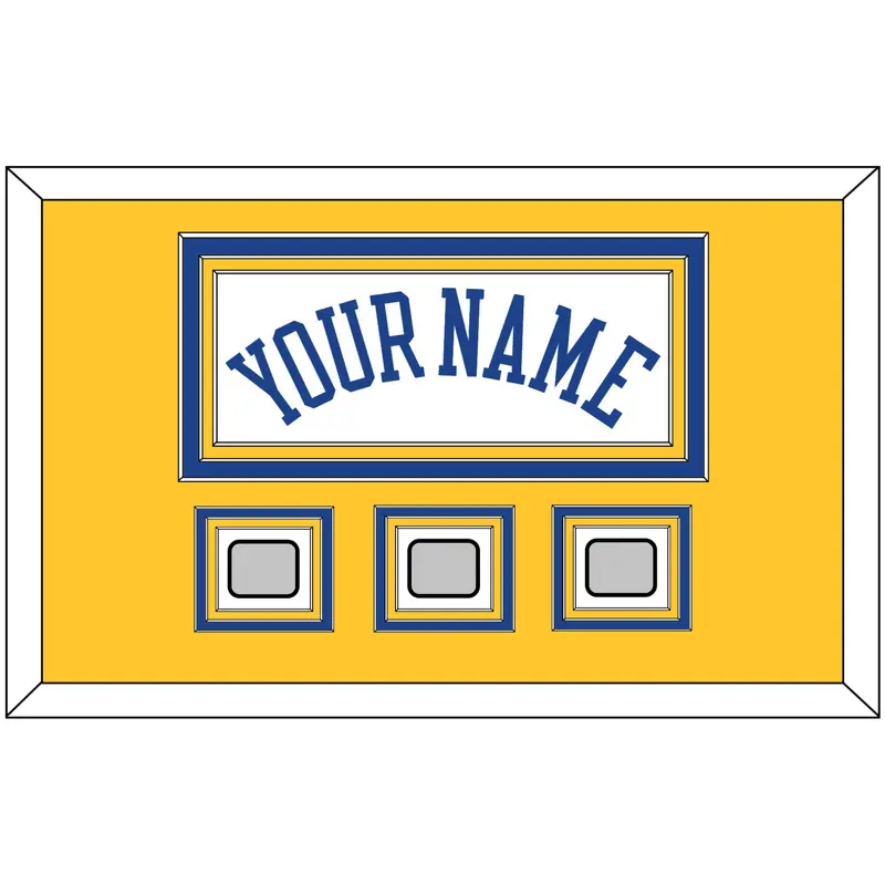 Golden State Name & 3 Finals Patches - Home White (2010-2019) - Triple Mat 3