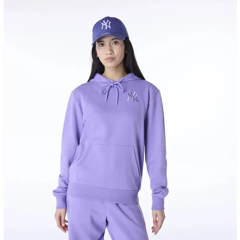 New York Yankees Womens MLB League Essential Purple Pullover Hoodie