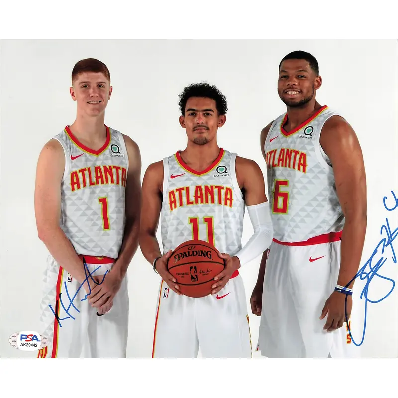 Kevin Huerter Omari Spellman signed 8x10 photo PSA/DNA Atlanta Hawks Autographed