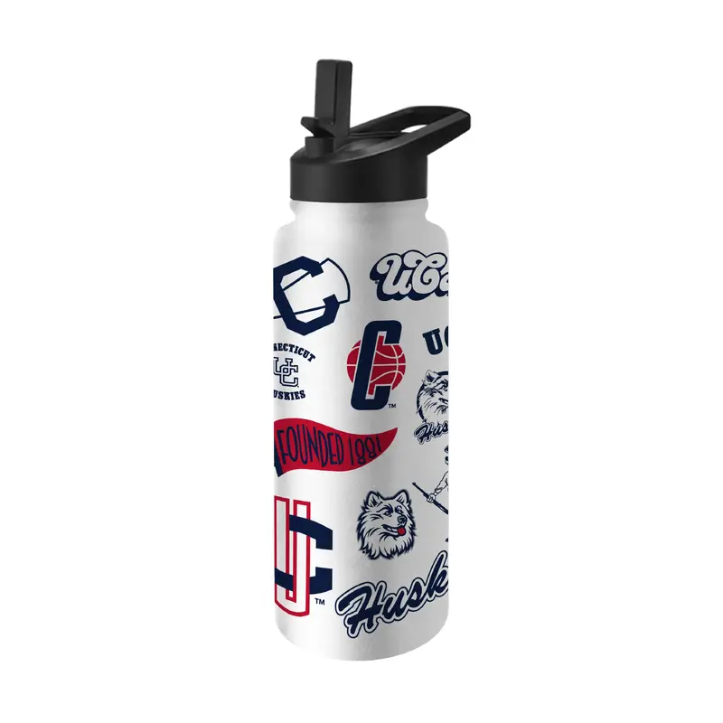 University of Connecticut Vintage History of Husky 34oz Quencher Bottle
