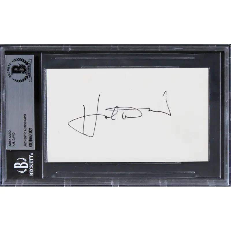 Hal David Musician Authentic Signed 3x5 Index Card Autographed BAS Slabbed 2