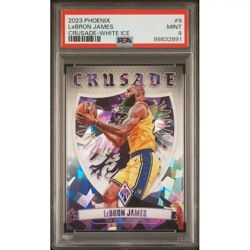 LeBron James 2023 Panini Phoenix Crusade White Ice #63/125 PSA 9 Mint