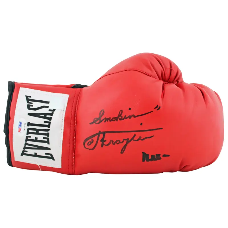Muhammad Ali & Joe Frazier Signed Red Everlast Boxing Glove PSA/DNA  #7A02081