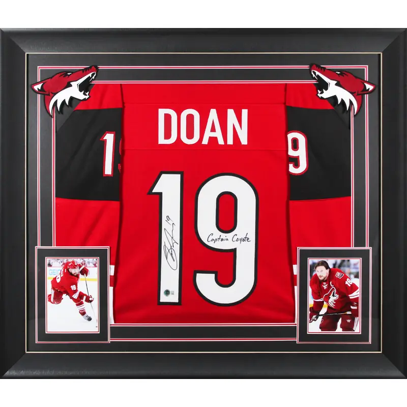 Shane Doan "Captain Coyote" Signed Red Pro Style Framed Jersey BAS Witnessed