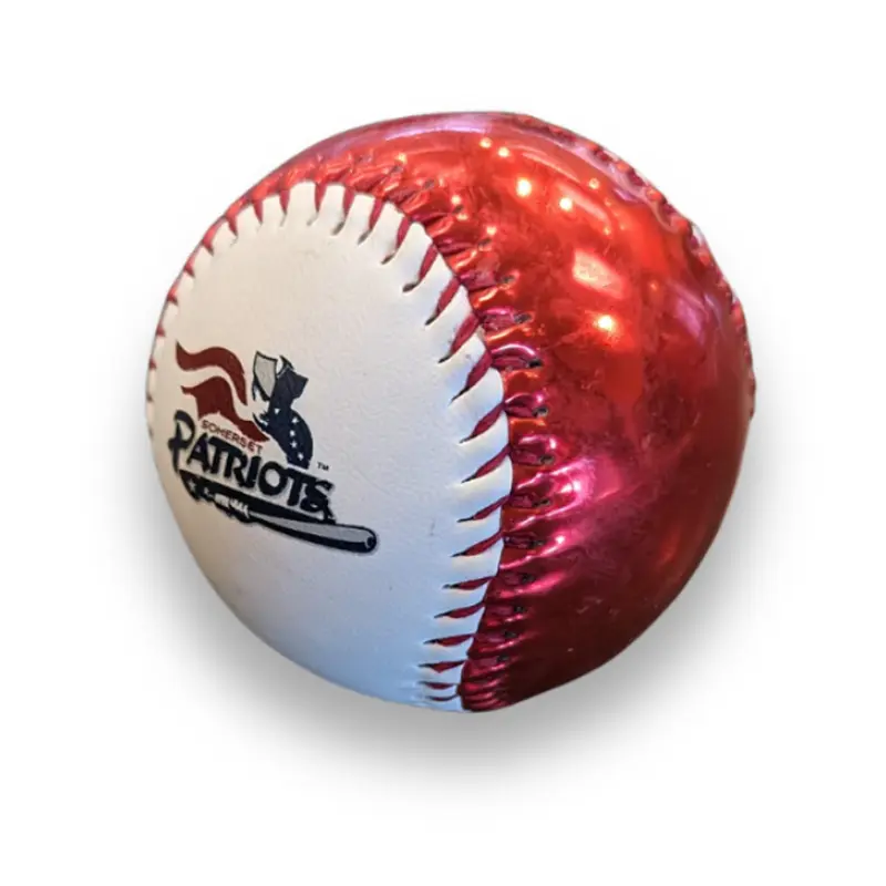 Somerset Patriots White/Red Metallic  Logo Baseball 