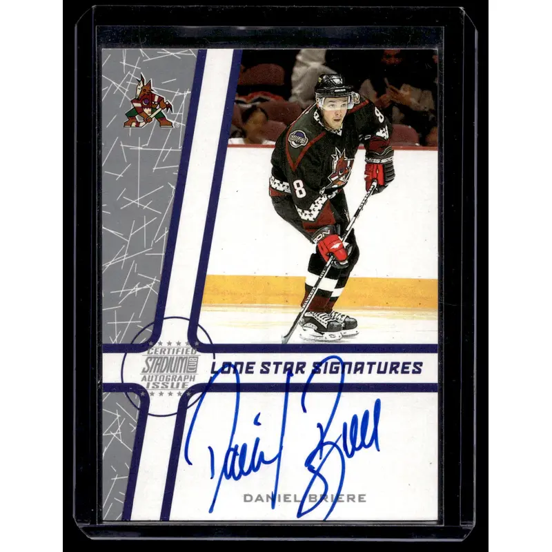 2002-03 Topps Stadium Club - Lone Star Signatures Blue - Daniel Briere #LS-DB