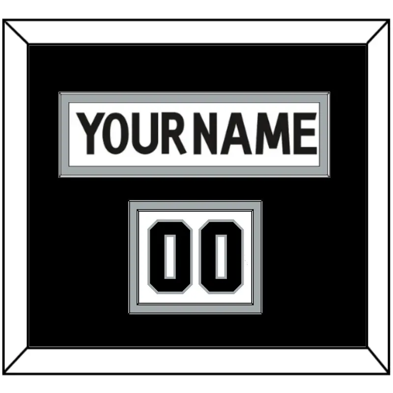 Los Angeles Nameplate & Number (Shoulder) - Road White (2011-2017) - Double Mat 2
