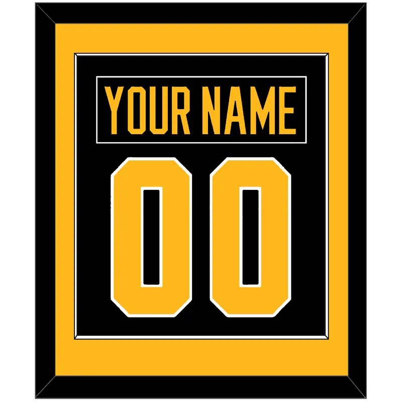 Pittsburgh Nameplate & Number (Back) Combined - Alternate Black - Single Mat 2