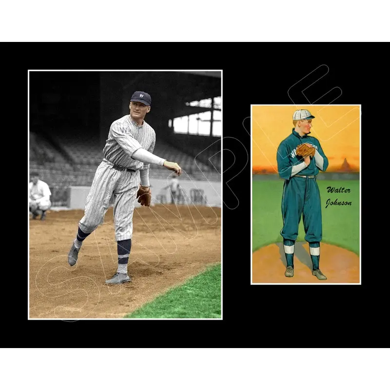 Walter Johnson Turkey Red Matted Photo Display 11X14 - Senators - 1563
