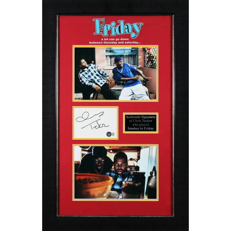 Chris Tucker Friday Authentic Signed & Framed 4x6 Index Card BAS #BJ07052