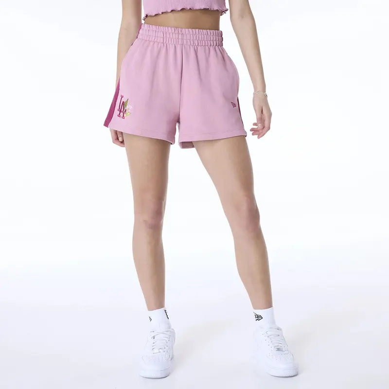 LA Dodgers Womens MLB Dark Pink Flower Shorts