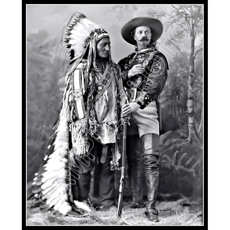 1885 Buffalo Bill Cody Sitting Bull 8X10 Photo - 2679