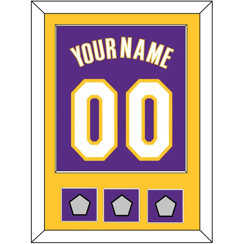 Los Angeles Name & Number With 3 Finals Patches - Road Purple (1999-2004) - Single Mat 2
