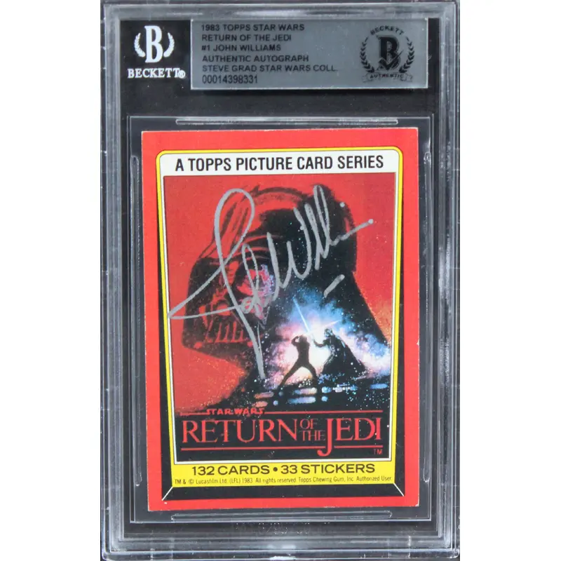 John Williams Signed 1983 Topps Star Wars Return Of The Jedi #1 Card BAS Slabbed