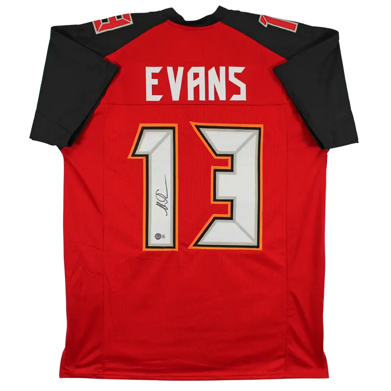 Mike Evans Authentic Signed Red Pro Style Jersey Autographed BAS Witnessed