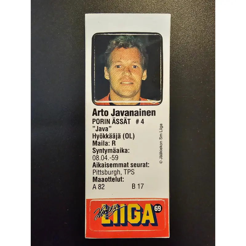 1991-92 JyvsHyv HockeyLiiga - Arto Javanainen #69 (Soikio)