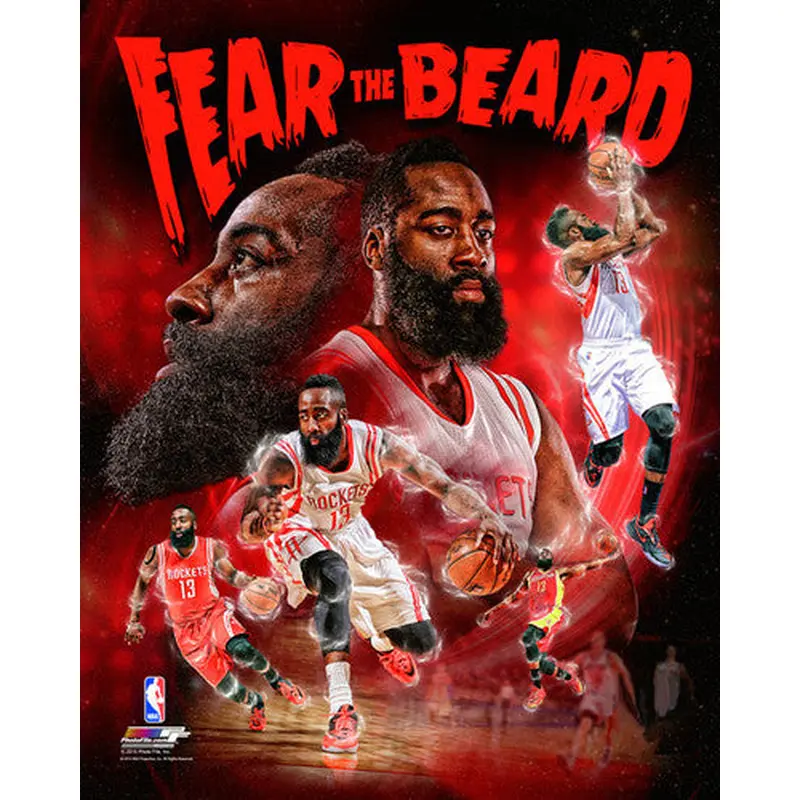 James Harden "Fear the Beard" Houston Rockets Premium 20x24 Poster Print - Photofile Inc.