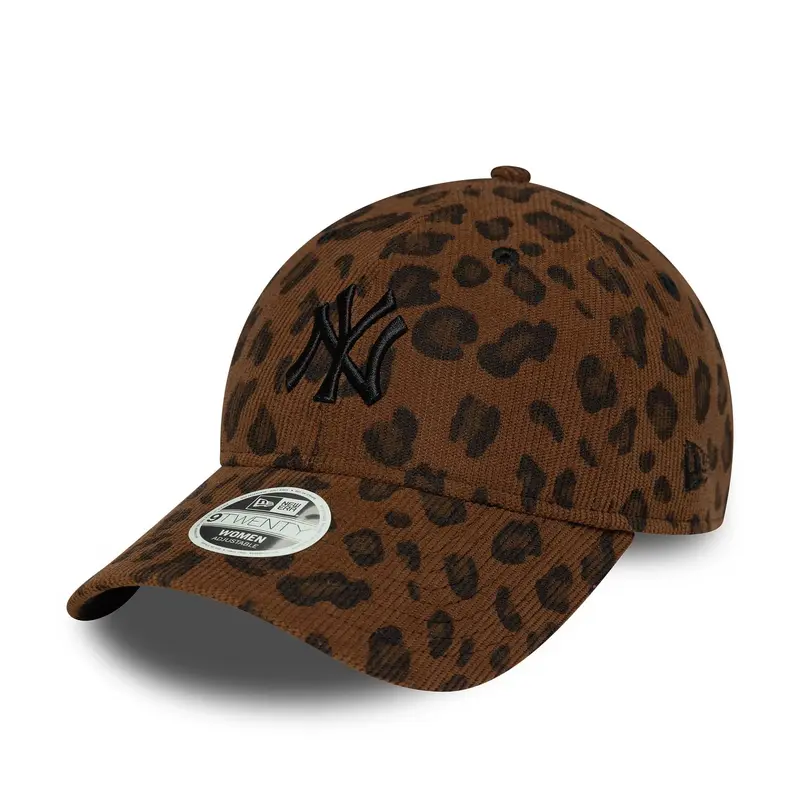 New York Yankees Womens MLB Cord Leopard Brown 9TWENTY Adjustable Cap