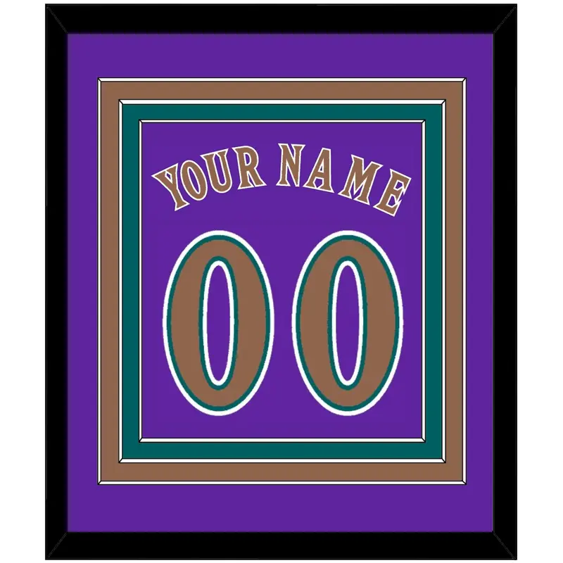 Arizona Name & Number - Alternate Purple (1998-2002) - Triple Mat 2