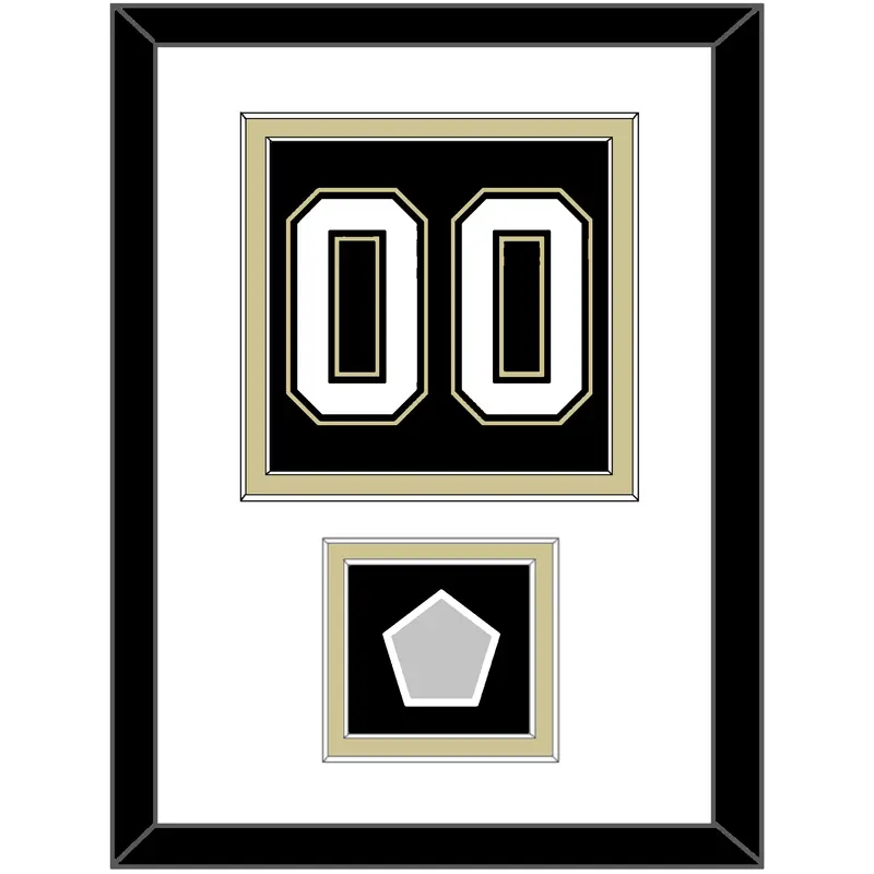 Pittsburgh Number (Back) & Stanley Cup Champions Patch - Home Black (2007-2016) - Double Mat 1