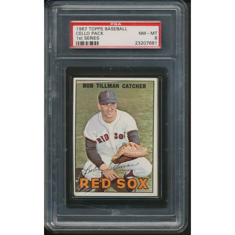1967 Topps Baseball Unopened 1st Series Cello Pack PSA 8