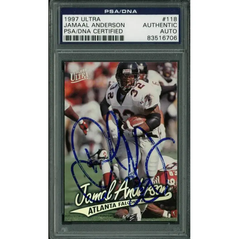 Falcons Jamaal Anderson Authentic Signed Card 1997 Ultra #118 PSA/DNA Slabbed