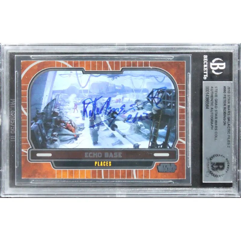 Peter Robinson Star Wars Signed 2013 SW Galactic Files 2 #660 Card BAS Slabbed