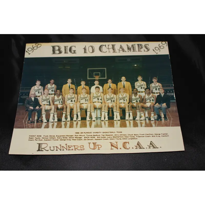 1968-69 Purdue University Basketball NCAA Runners Up Photo