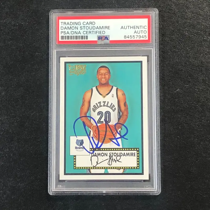2005-06 Topps 1952 Style #14 Damon Stoudamire Signed Card AUTO PSA Slabbed Grizzlies