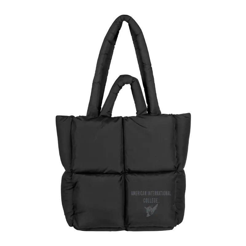American International College Puff Black Tote