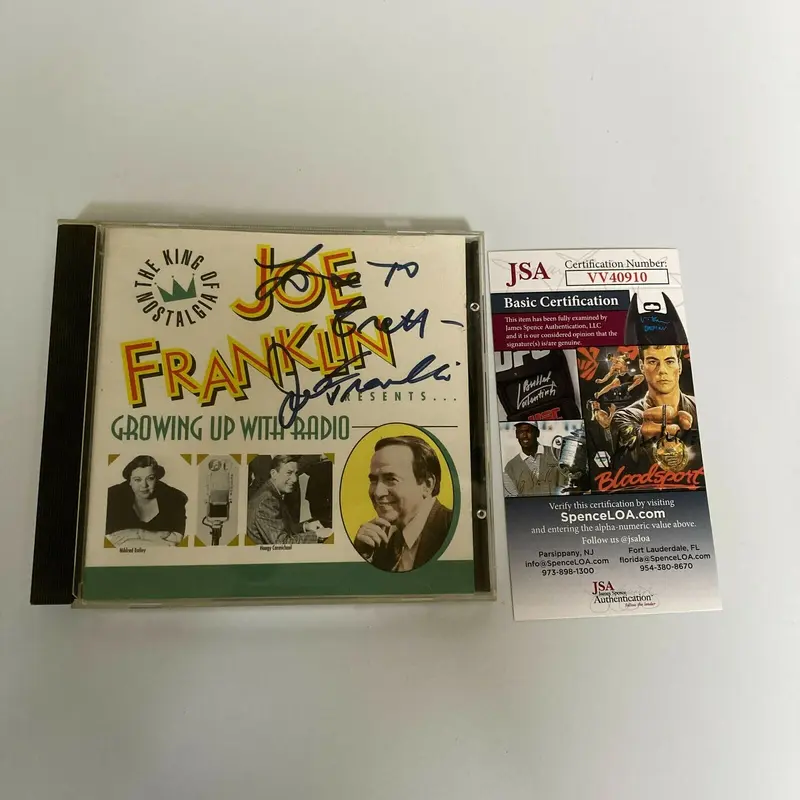 Joe Franklin Signed Growing Up With Radio Music CD JSA COA