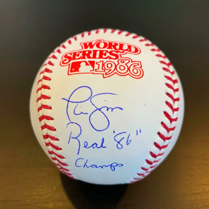 Phil Simms "Real 1986 Champs" Signed 1986 World Series Baseball With JSA COA