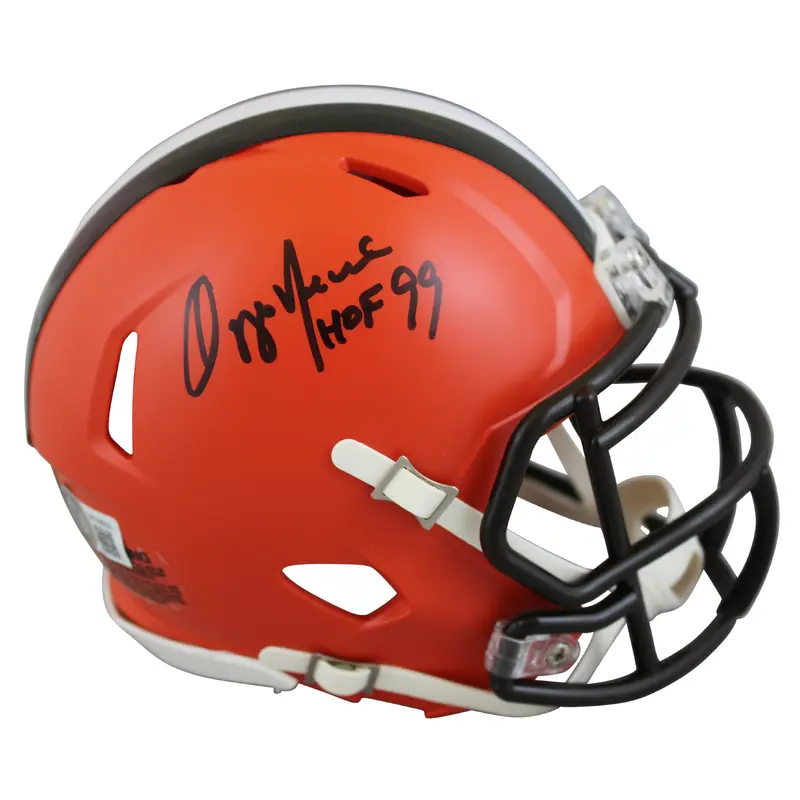 Browns Ozzie Newsome "HOF 99" Authentic Signed Speed Mini Helmet BAS Witnessed