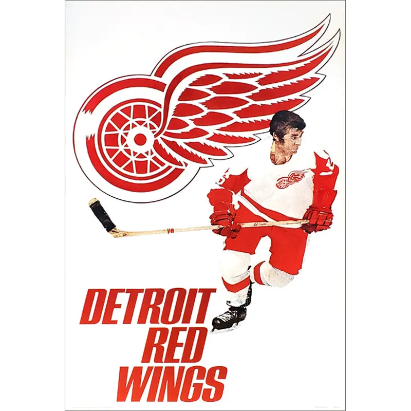 Detroit Red Wings 1973 Logo Art Vintage Original 23x35 Poster - Sportsgraphics Inc.