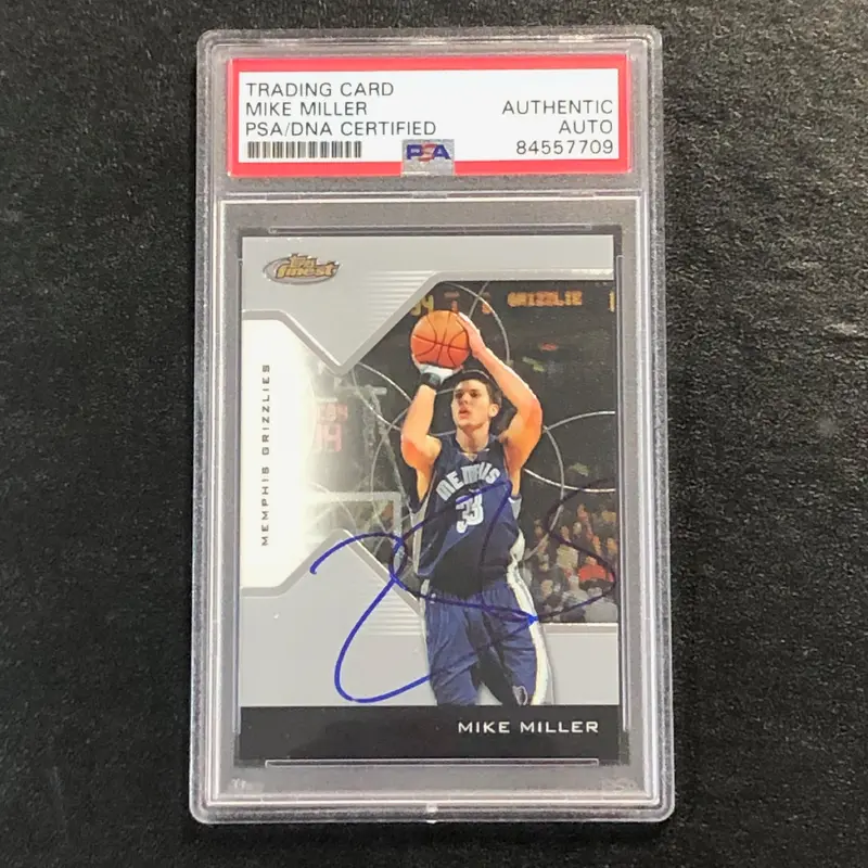 2004-05 Topps Finest #64 Mike Miller Signed Card AUTO PSA Slabbed Grizzlies