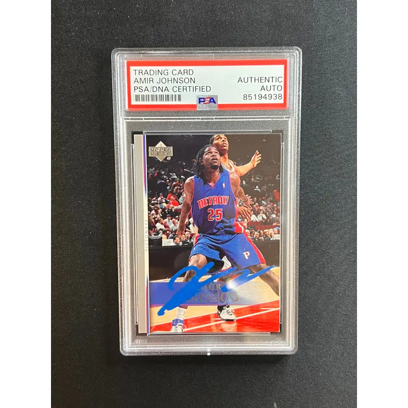 2007-08 Upper Deck #126  Amir Johnson Signed Card AUTO PSA Slabbed Pistons