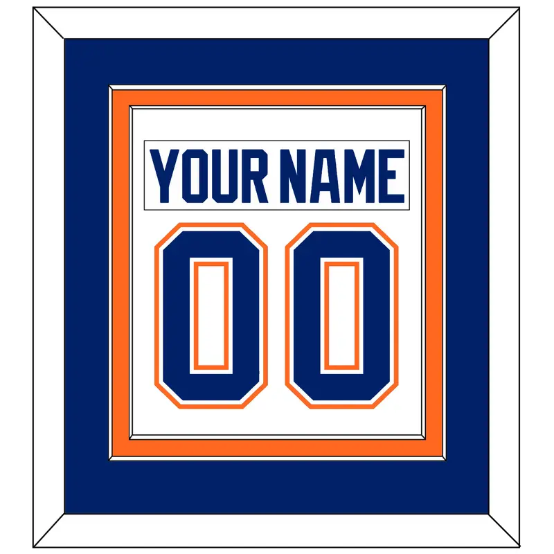 Edmonton Nameplate & Number (Back) Combined - Home White (1981-1994) - Double Mat 3