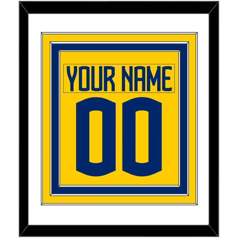 Sweden Men's Hockey Nameplate & Number (Back) Combined - 2025 4 Nations Gold - Triple Mat 1