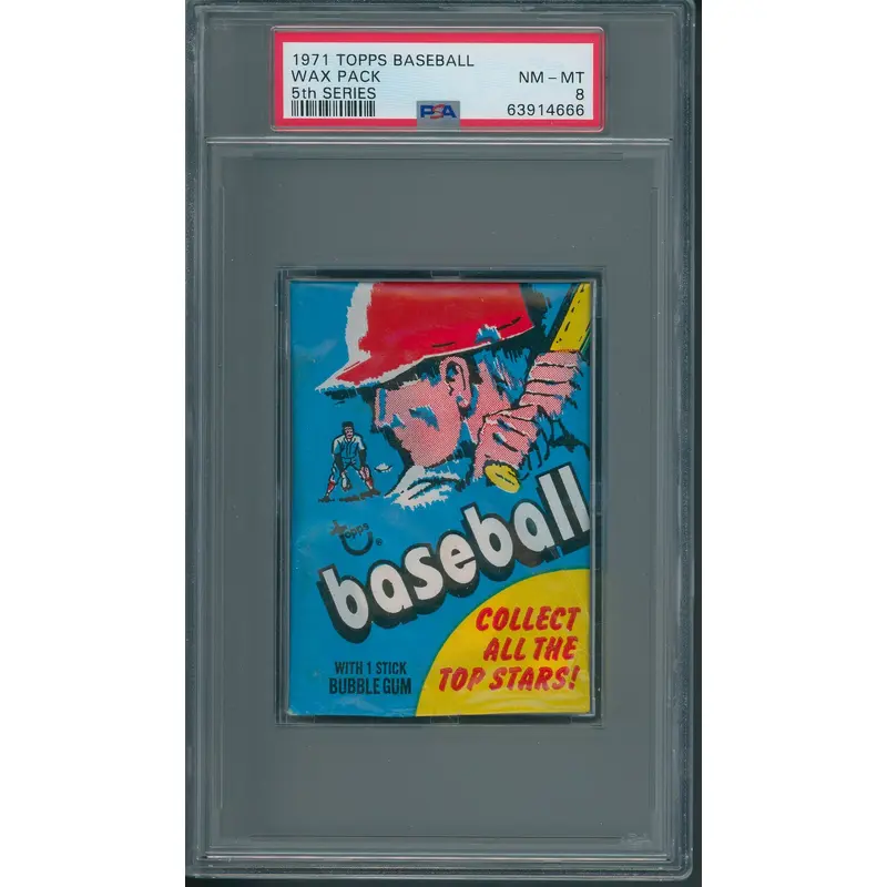 1971 Topps Baseball Unopened 5th Series Wax Pack PSA 8 *4666