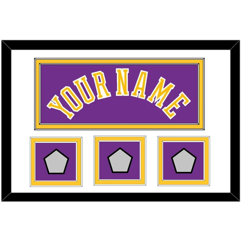 Los Angeles Name & 3 Trophy Patches - Road Purple (1978-1997) - Double Mat 1