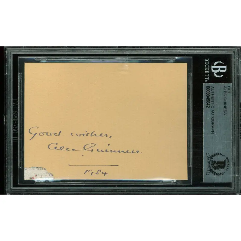 Alec Guinness Star Wars Authentic Signed 2.5x3.5 Cut Signature BAS Slabbed