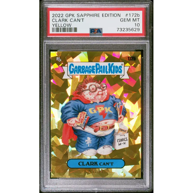 Clark Can't 2022 Topps Garbage Pail Kids Sapphire Yellow #45/99 PSA 10 Gem Mint