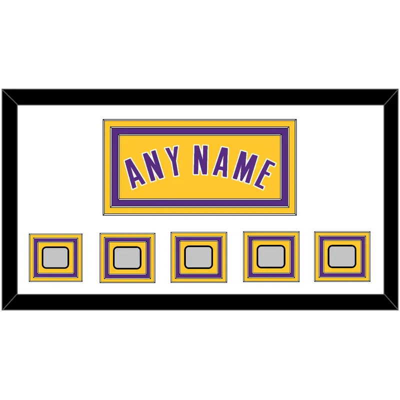 Los Angeles Name & 5 Finals Patches - Home Yellow (1999-2018) - Triple Mat 1